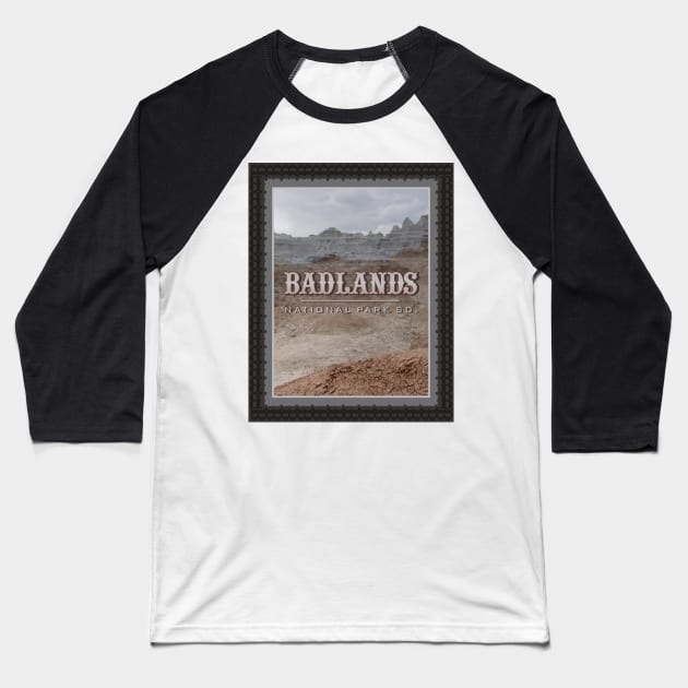 Badlands Stamp Baseball T-Shirt by Northofthepines